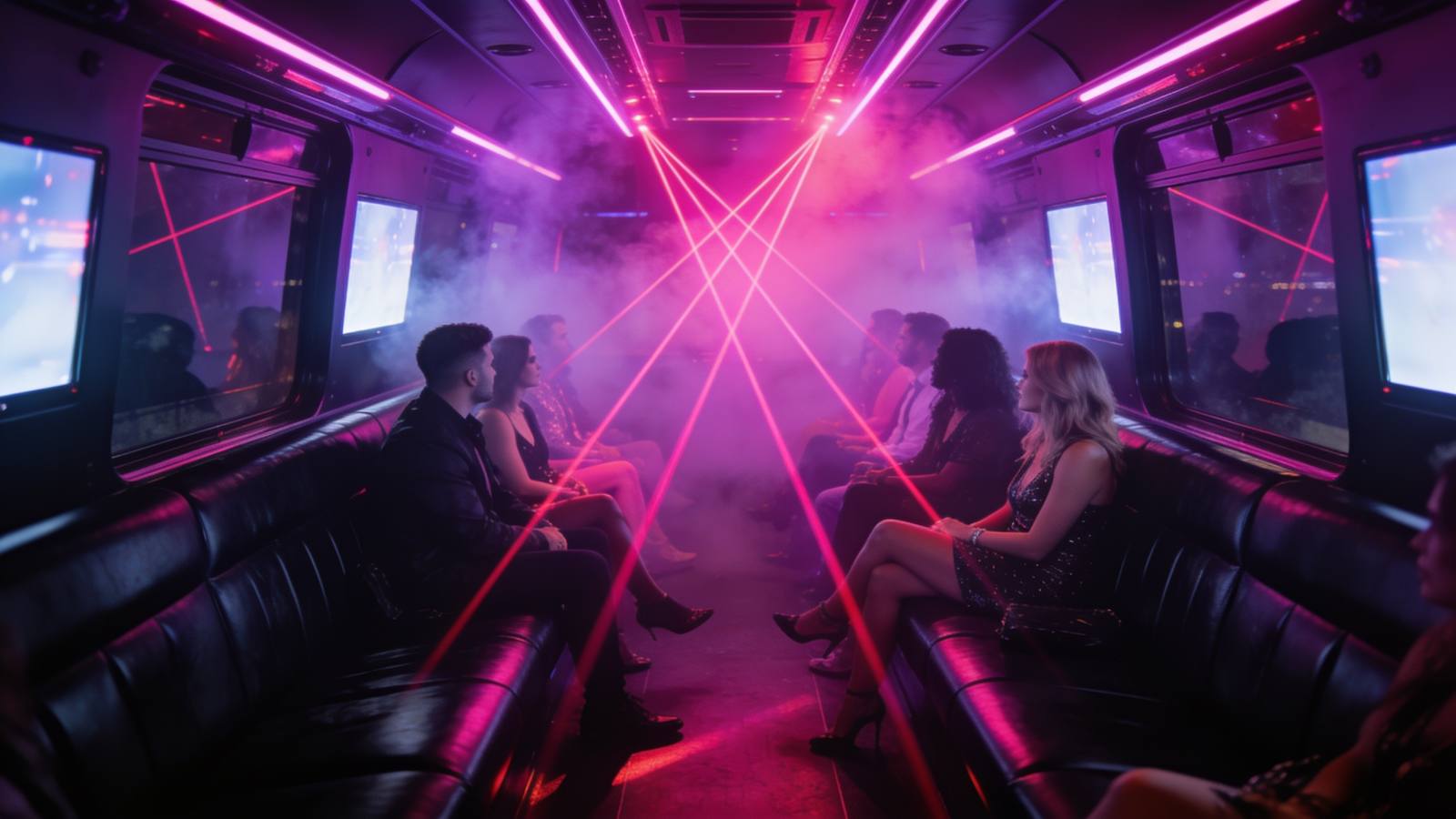 Full room with lasers
