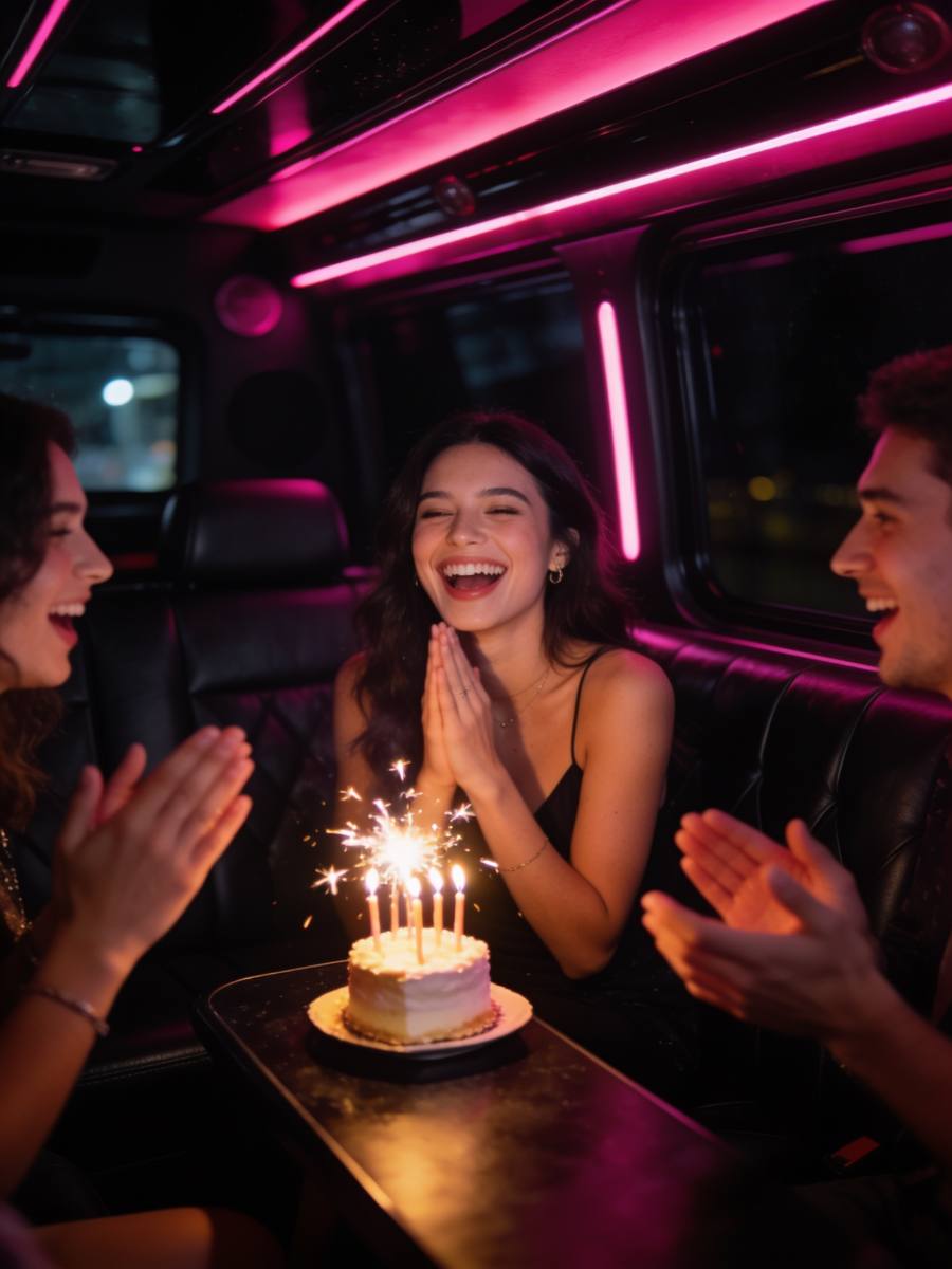 Birthday celebration on the bus