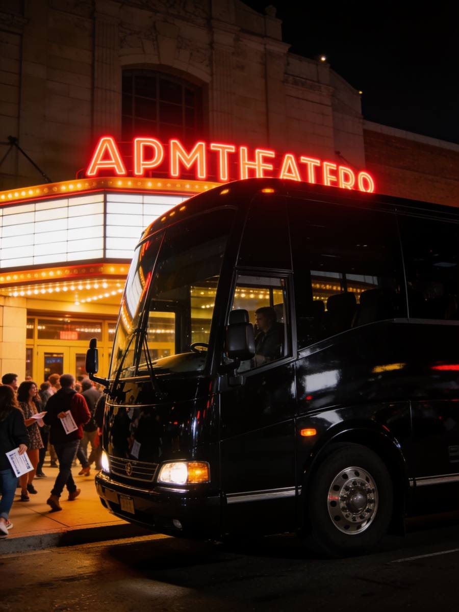 Bus outside the amphitheater